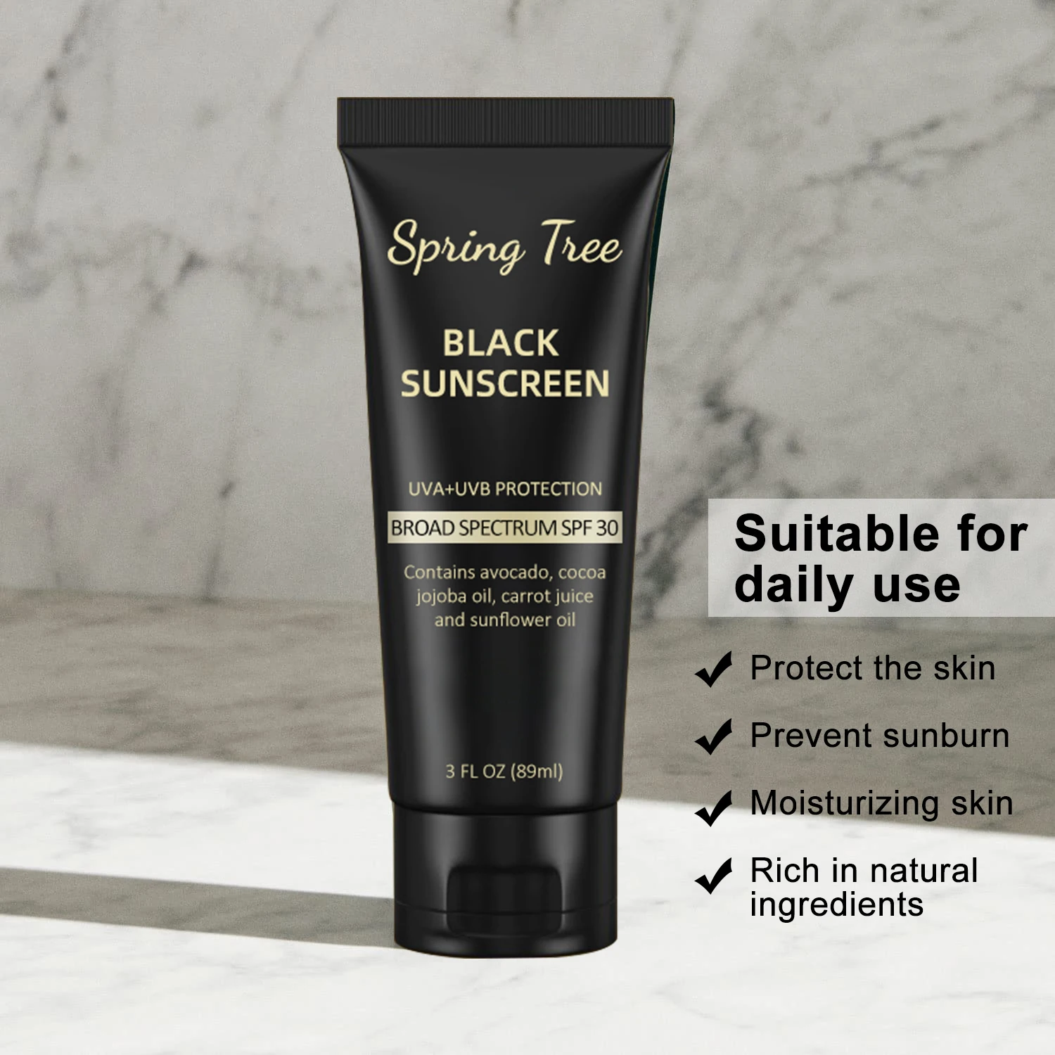 Private Label Organic Mineral Uv Tinted Sunscreen Cream Black Skin Spf 50 Vegan black Sunscreen