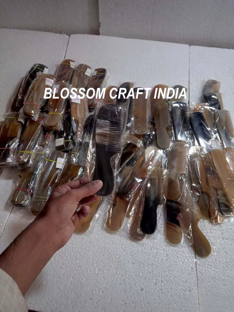 Handmade Best Quality Natural Horn Hair comb / Ox Beard Comb Real Cow Horn comb from India