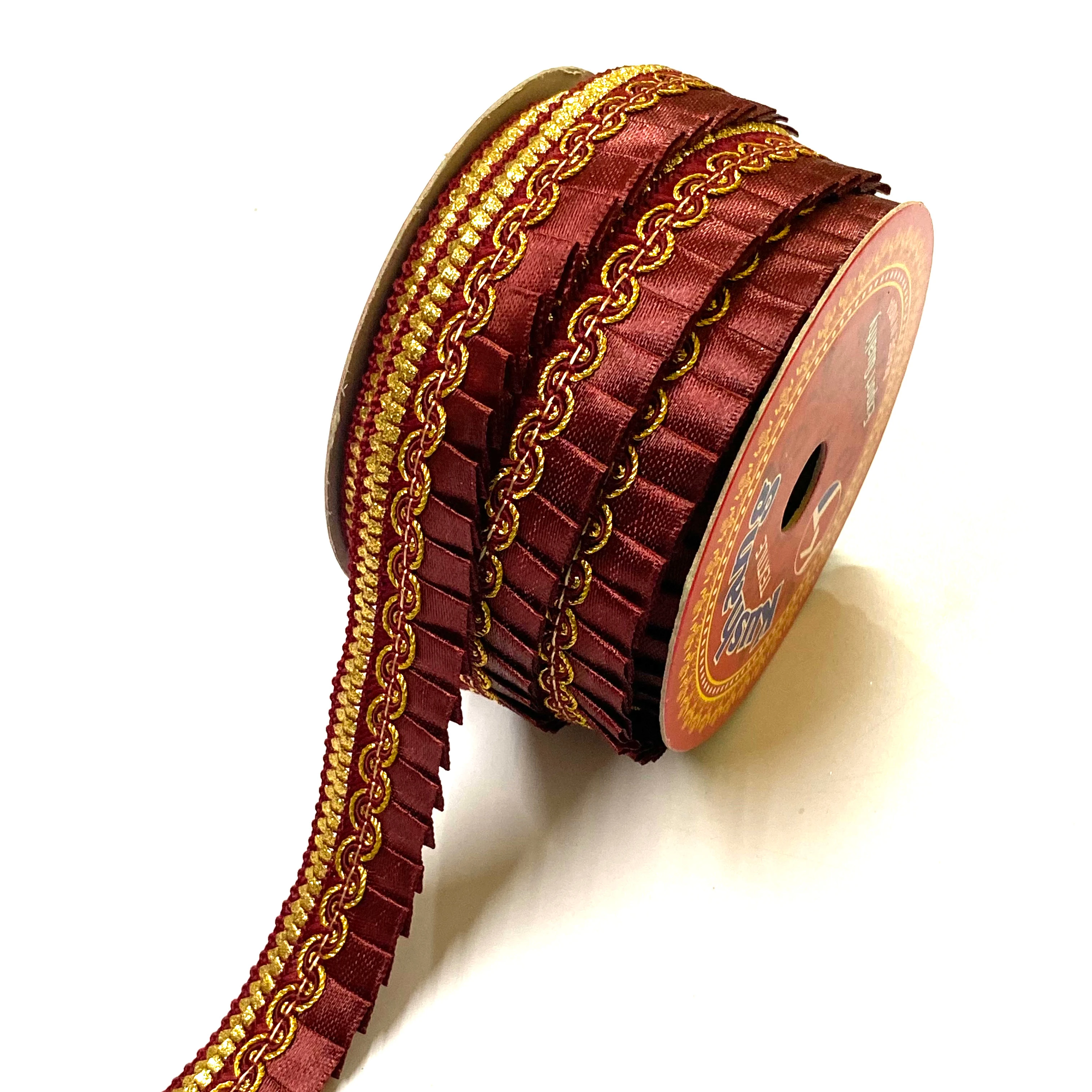 Индийская атласная лента кружевная вышивка отделка для штор и диванов чехлов оптовая продажа