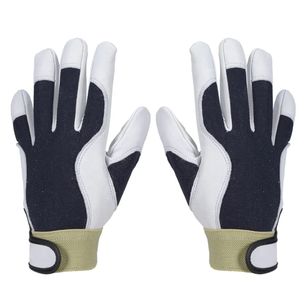 Goat Crust Leather Fine Quality Assembly Work Gloves Wing Thumb Red Rib Back Tape Assembly Gloves