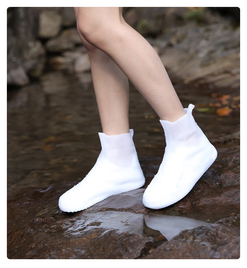Rain shoes Silicone Waterproof Overshoes Reusable Resistant Rain Boots Non-Slip Washable Protection For Outdoor Use