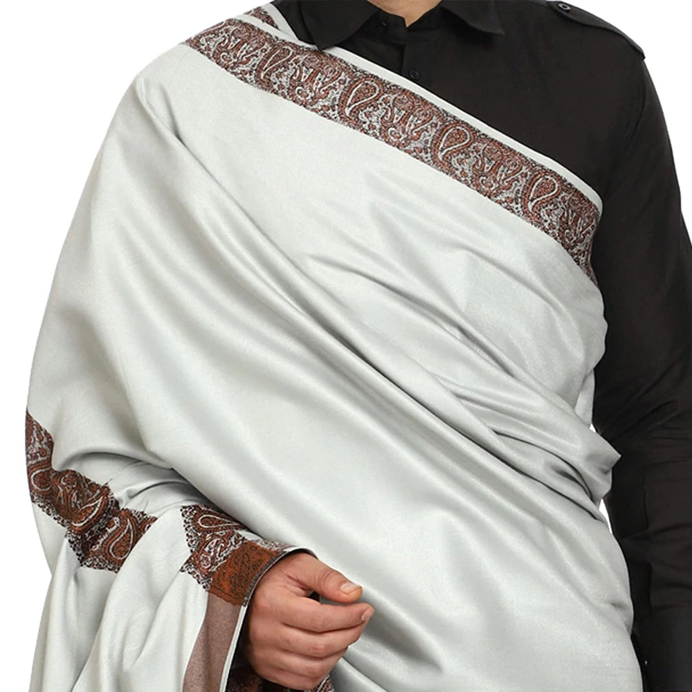 Pakistan made Luxury men shoulder cover shawl Long printed white Shawl 2022 fashionable new cashmere Plain scarves shawls