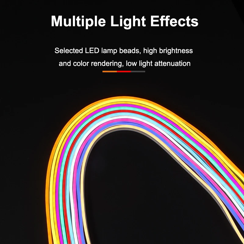 LED Neon Flexible Strip Light 2835 Single All Color RGB Led Neon Strip Led Rope Lighting