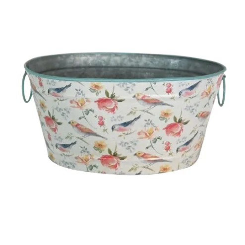 Indoor Outdoor Handmade Multi Functional Use Planter Decorative Handmade Galvanized Tin Metal Planter Flower Pots