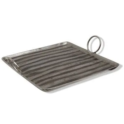 Heavy Duty Silver Tray Made in India Aluminum Metal Crafts Super Selling Restaurants Order Placing Metal Tray For Hotels