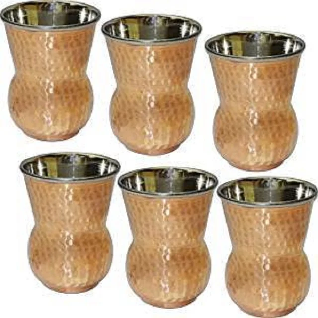 Copper Lemon Hammered Jug and Glass Sets Fancy Unique Latest Jug for Sale Watering and Wine Serving Set Supplies