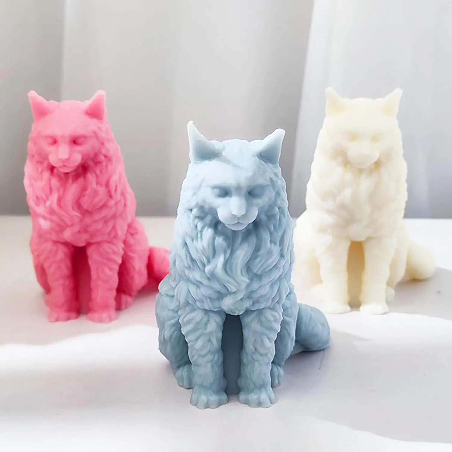 3D Cat Silicone Candle Mold Cute Kittens Styles DIY Handmade Crafts Making Wax Soap Aromatherapy Gypsum Epoxy Resin Mold
