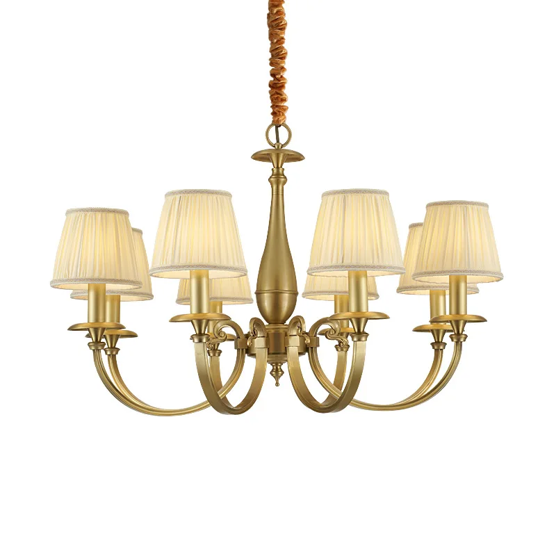 New American-style all-copper chandelier European-style living room avize chandelier modern minimalist creative bedroom  lamps