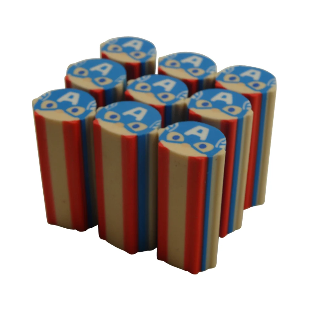Marvel Movie Cartoon Character Customized 2D Funny Cute Kawaii Stationery Rubber Eraser Manufacturer