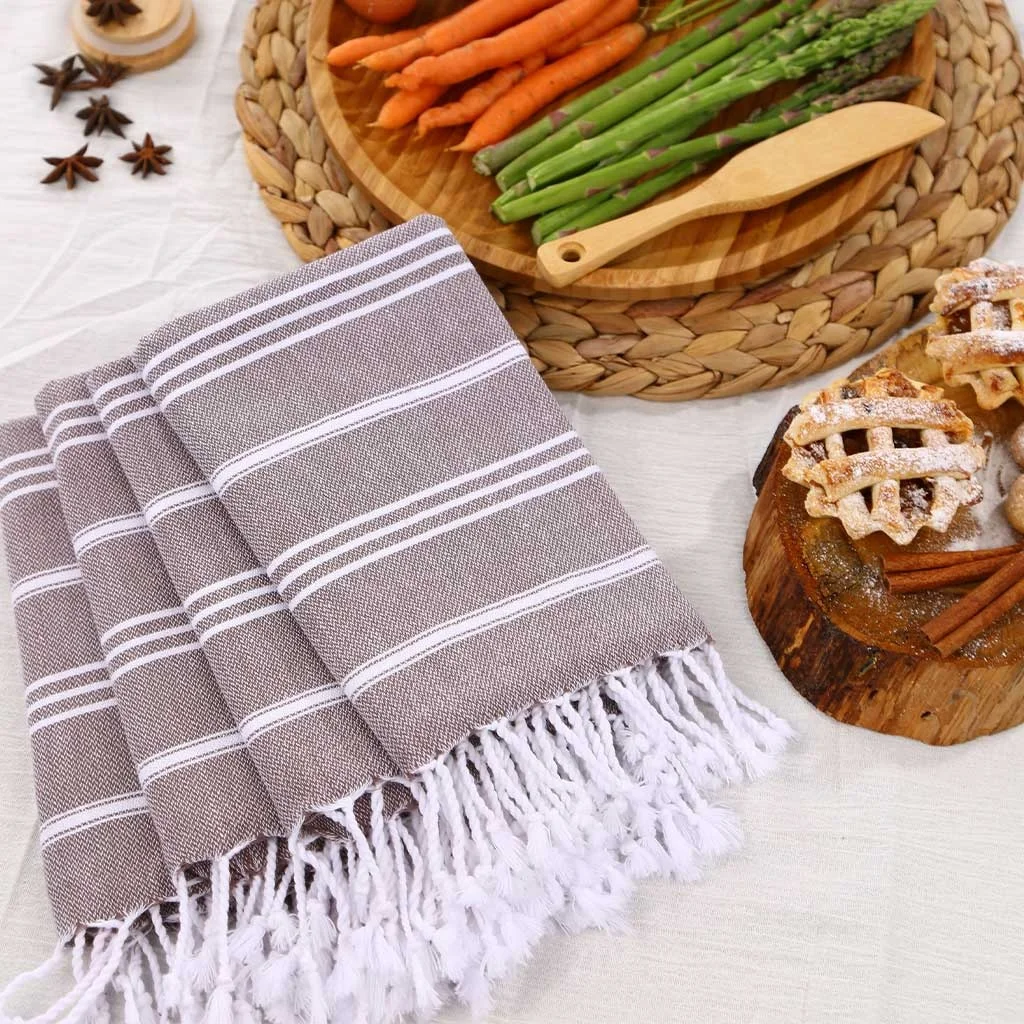 Pure Series Custom Hand Kitchen Towels Wholesale Woven Tea Towel Customize Print Super Absorbent Turkish Peskir 100% Cotton
