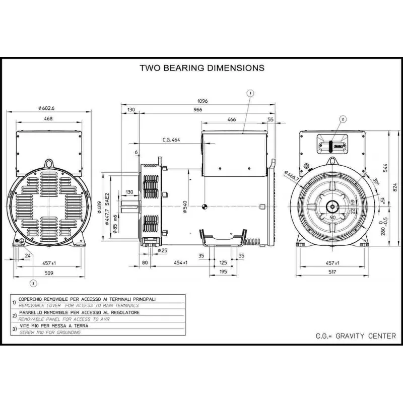 Alternator  Mec  cAlte ECO38 2L4 C (three phase, 50 Hz)