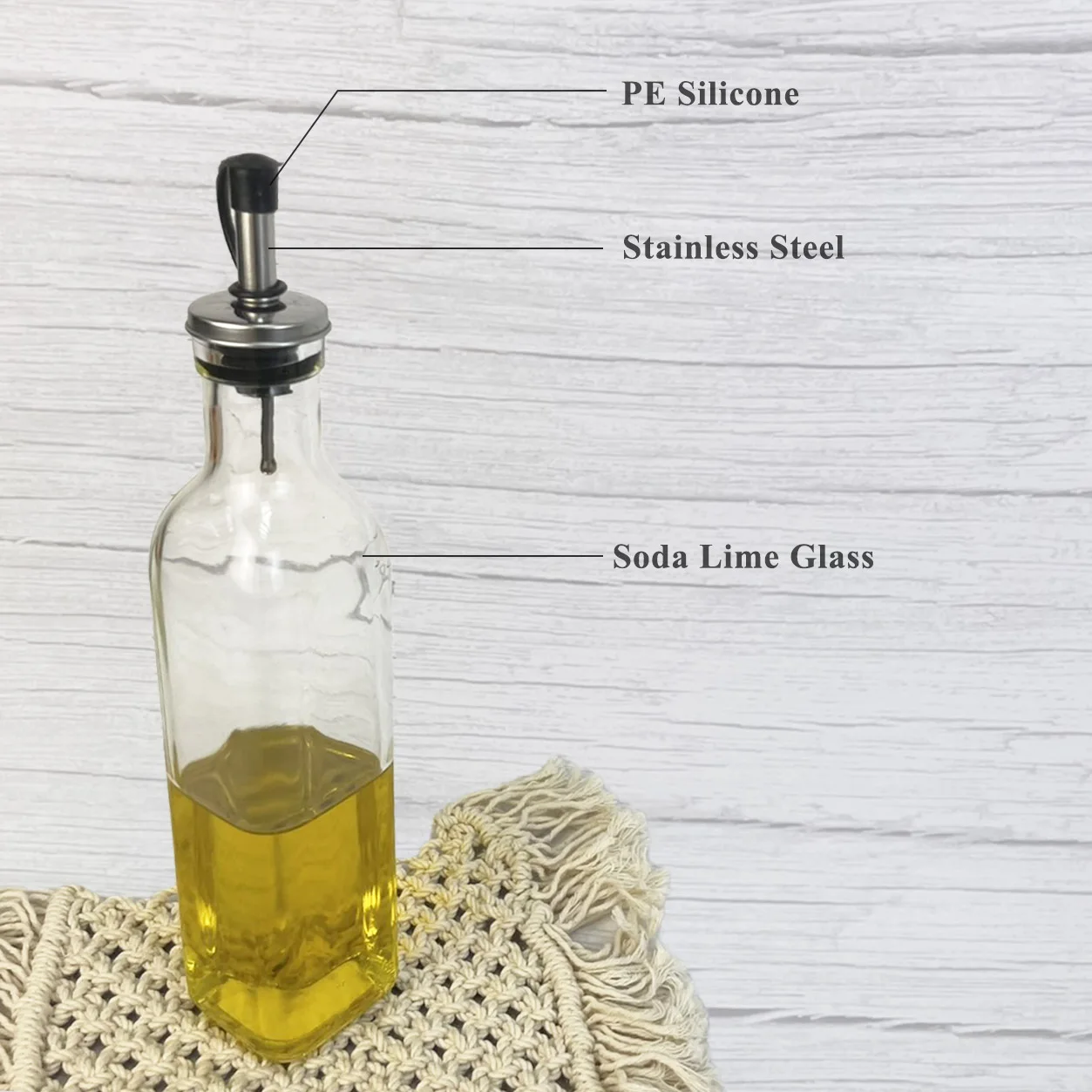 Стеклянная бутылка с оливковым маслом 10 унций 17