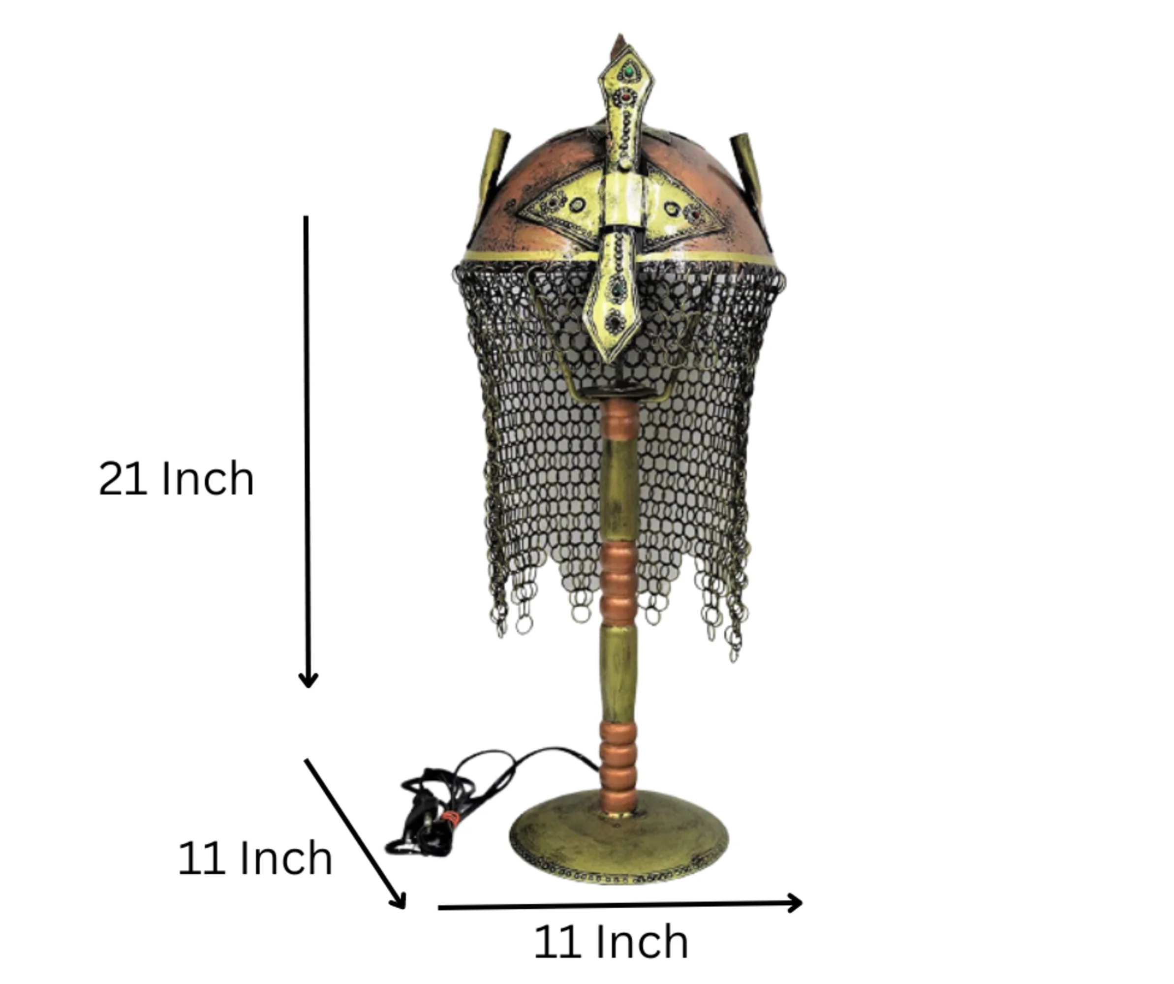 Antique War Helmet Lamp Designed & High Material Tea Light Holder Made for Home Decor by Export Work with Luxury with Mesh 10