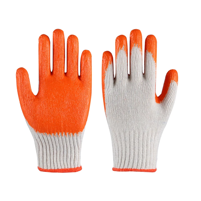 Factory Labor Construction Industrial Cotton Glove With Smooth Latex Coating Work Safety Gloves