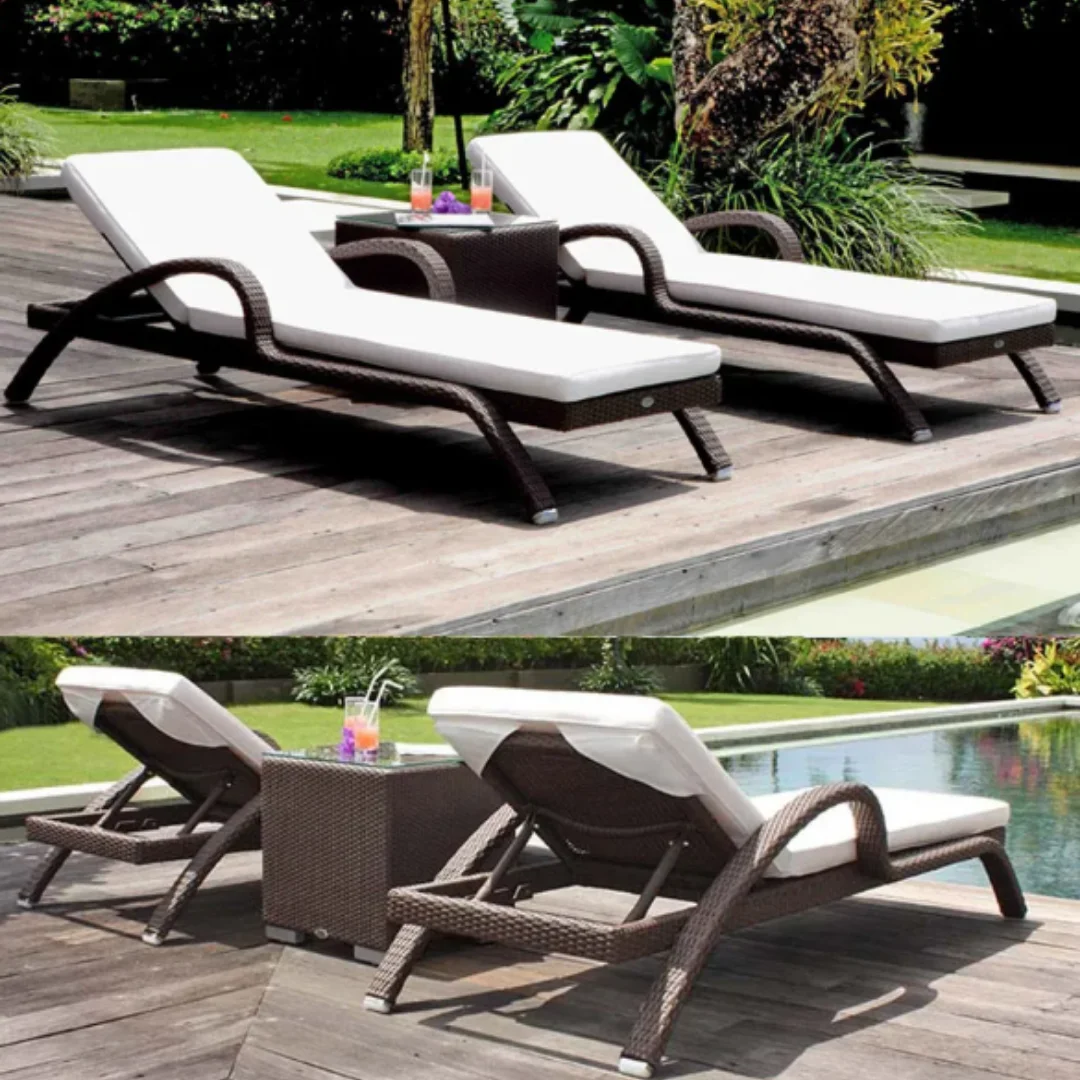Good Price Sun Lounger Chair Aluminium Outdoor Furniture Waterproof Swimming Pool Beach Garden Sun Lounger Patio Balcony Outdoor
