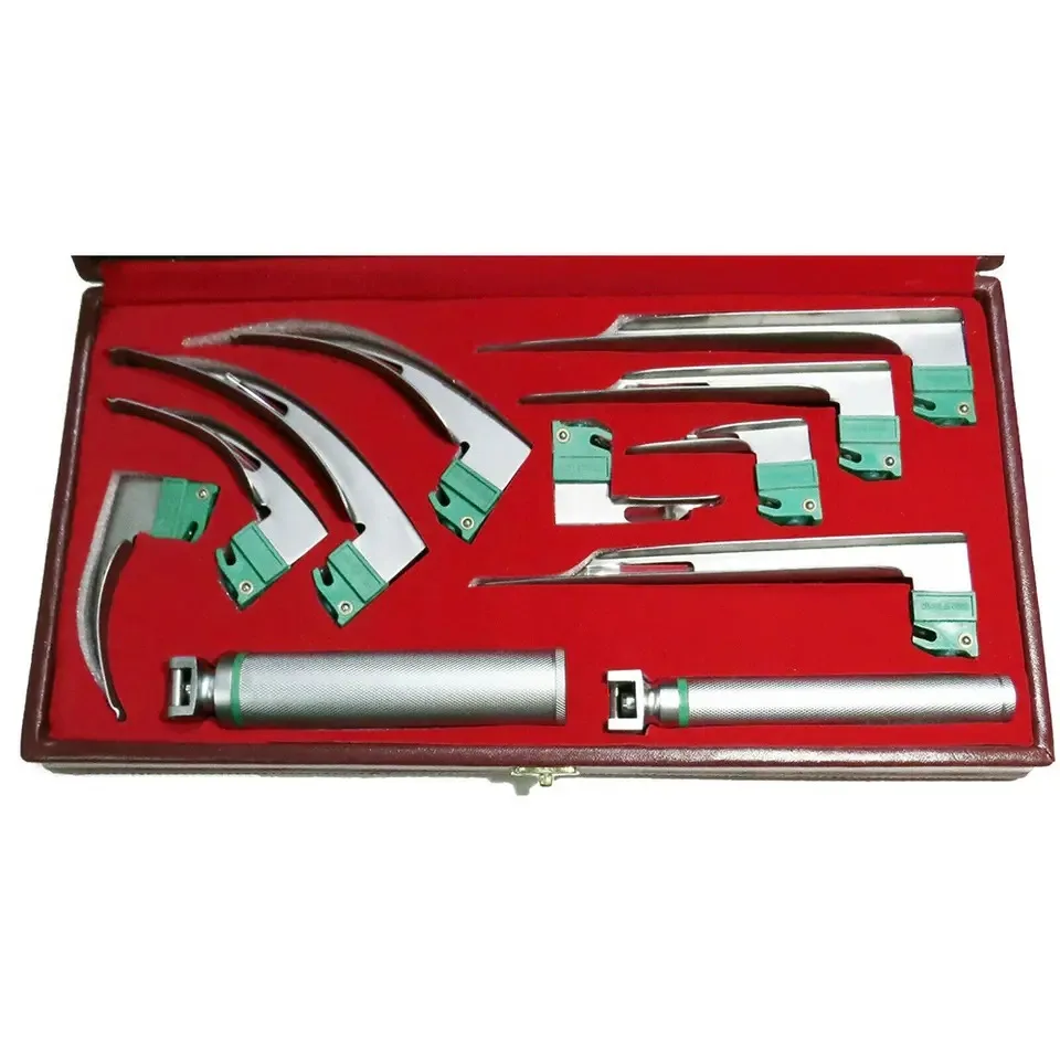 2024 Wholesale Fiberoptic Laryngoscope Wholesale Price 9 Blades Mac Miller Laryngoscope Stainless Steel Material CE Approved OEM