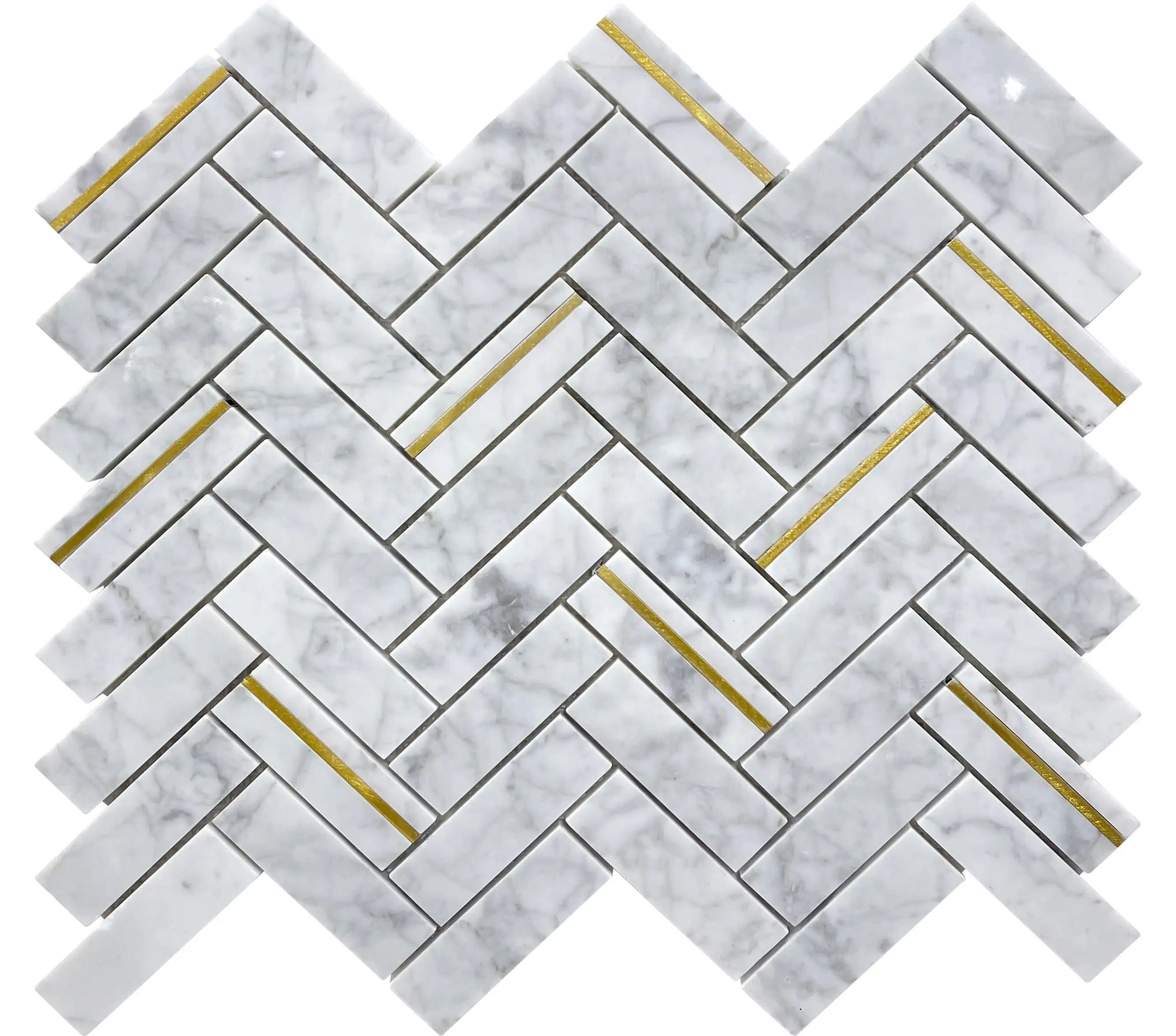 Фошань JBN каменная мозаика в форме елочки классического дизайна мраморная смесь с высококачественным латунным настенным украшением для ванной кухни