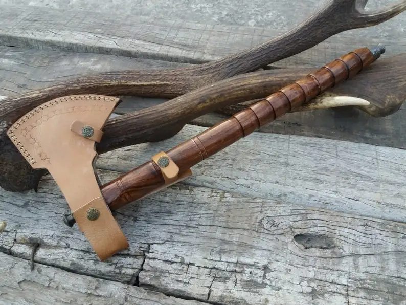 Brand New Custom Made Damascus Steel Tomahawk Axe Hatchet with Rose Wood Handle Hiking Axe Hunting Hatchet