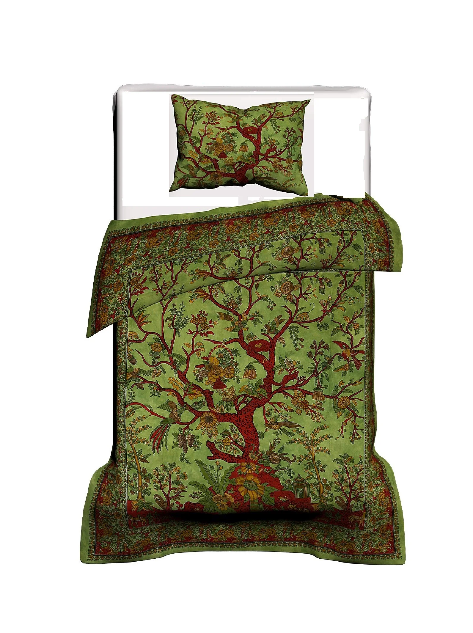 Mandala Forest Tree Indian Duvet Cover Twin Size Cotton Fabric Handmade Home Decor Beautiful