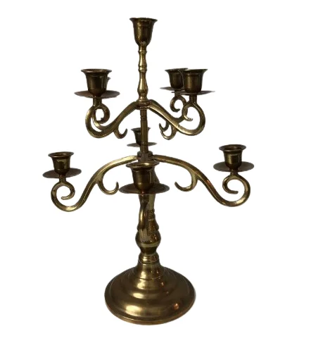 Three Arm Candles Taper Tall Candelabra Antique Style Metal Candelabra Church Holiday Decor Home Lighting Special Event