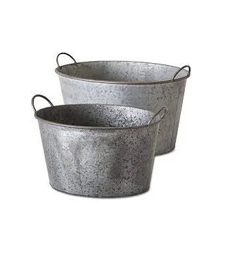 Galvanized Bucket Planter With Handle Zinc Plating Finishing Premium Quality For Garden Decoration