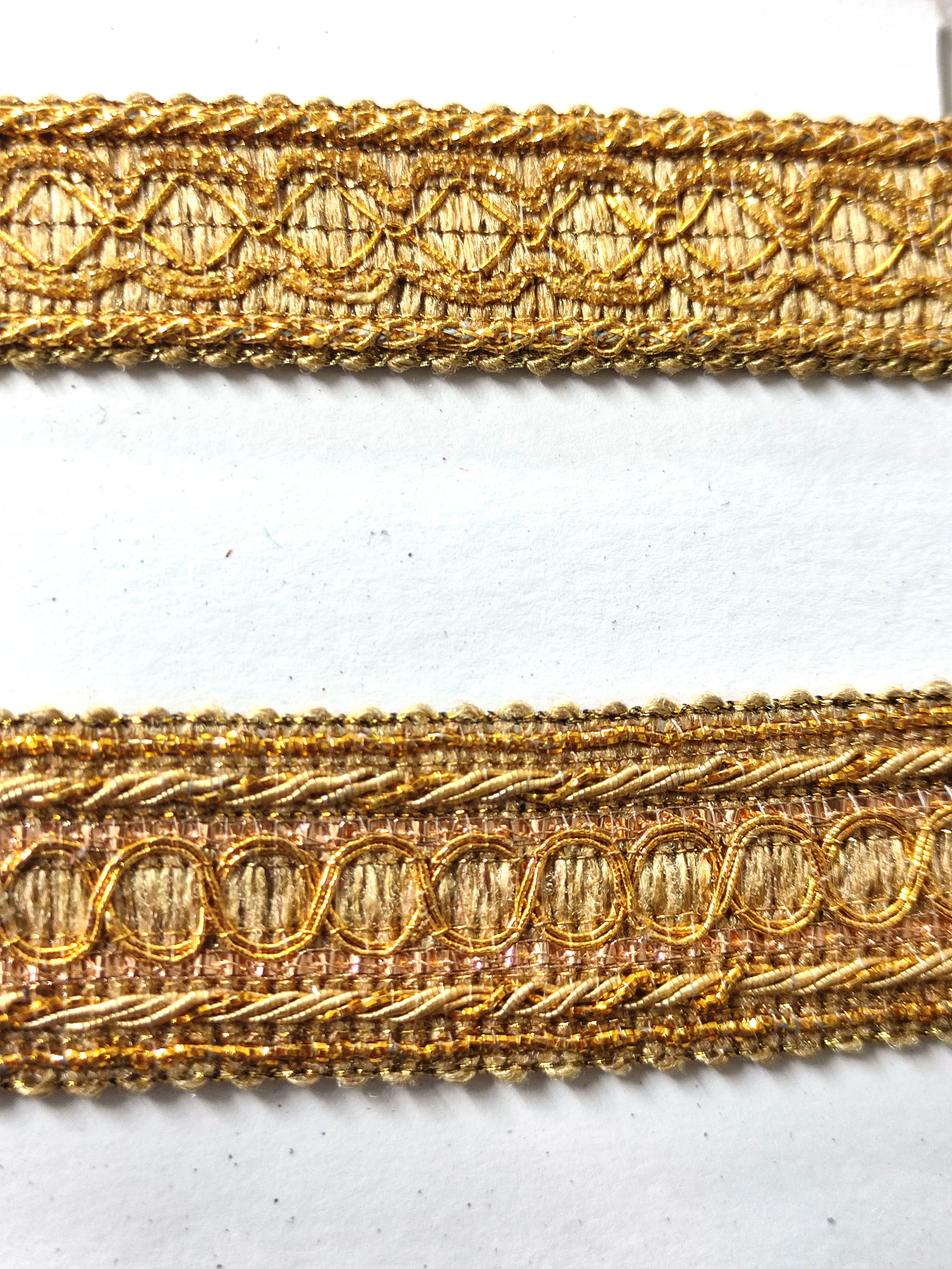 Sewing Gimp Gold Braided Trim 25 mm Sequined Lace For Dress  , Scarf ,Catholic Garments And Decorations