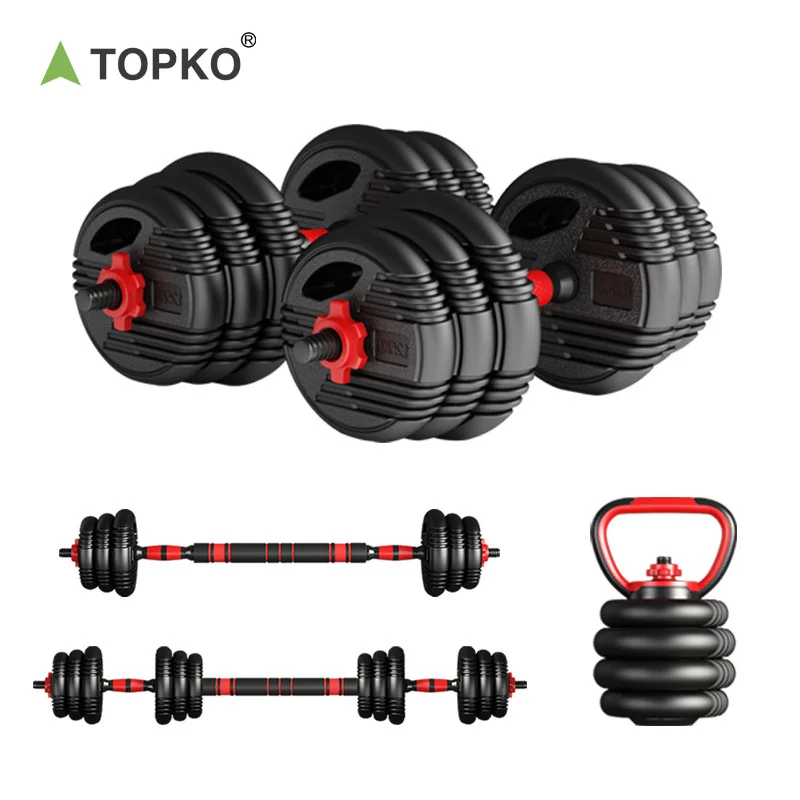 TOPKO High Quality ABS Cement Dumbbell Set Multifunctional Sports Weight Lifting Adjustable Dumbbell Set