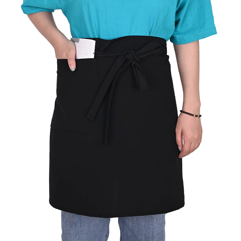 KEFEI waist customlogo work half apron with 100% polyester high cafe restaurant quality staff uniform apron
