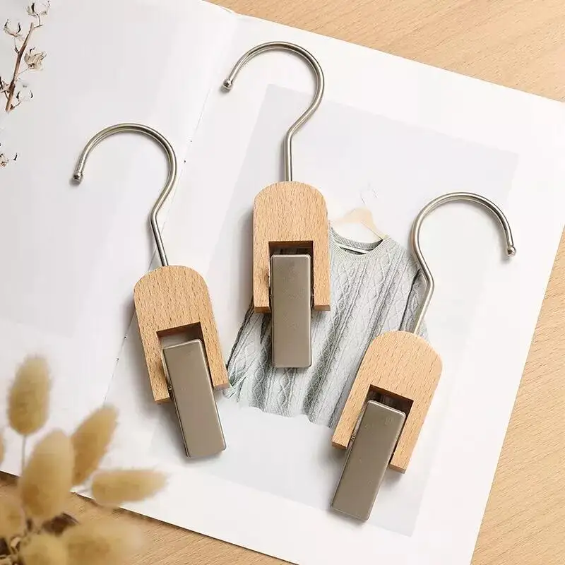 Boot Hangers 10 Pack Portable Gold Single Clip Shoe Sock Clips Clothespins Wholesale Beech Wood Luxury Carton Iron Natural Free