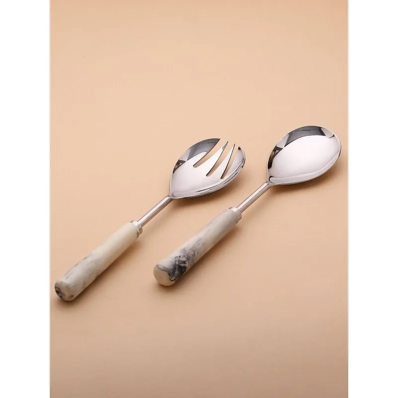 Luxurious Stainless Steel Salad Servers with Precision-Crafted Handles for Comfortable Use Salad Severing Set