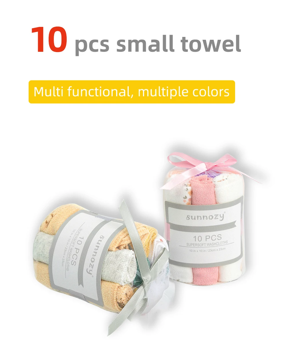 High Quality Baby Face Towels (10pcs) by SUNNOZY - Gentle and Durable, Ideal for Infants