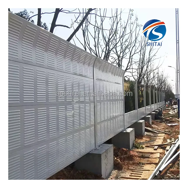 Heavy duty road sound barrierr anti-rust noise protection wall galvanized acoustic louver noise barrier for highway