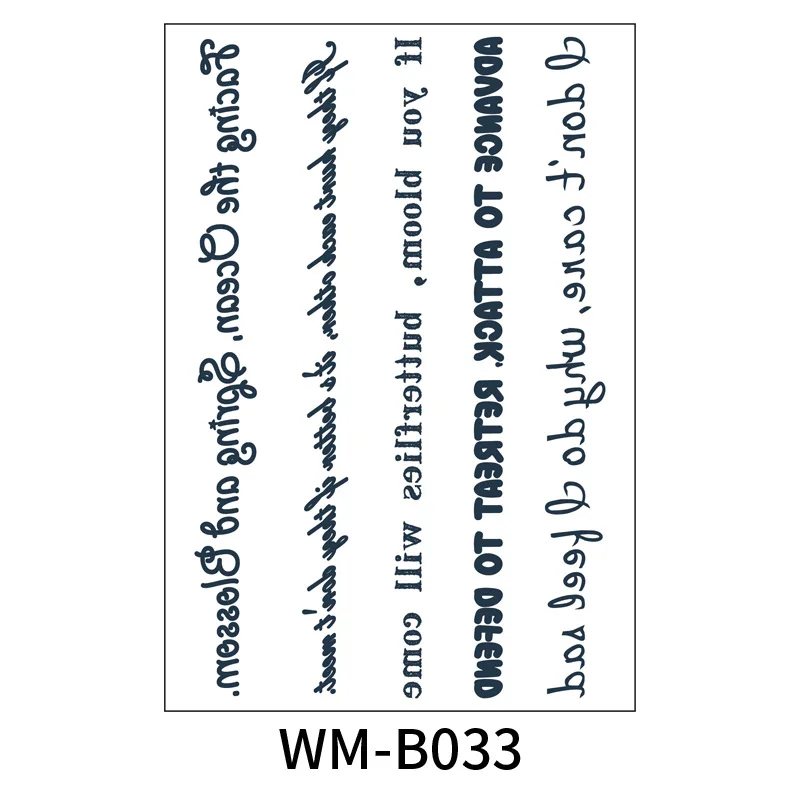 Long Lasting Realistic Semi-permanent English Letters Temporary Tattoo