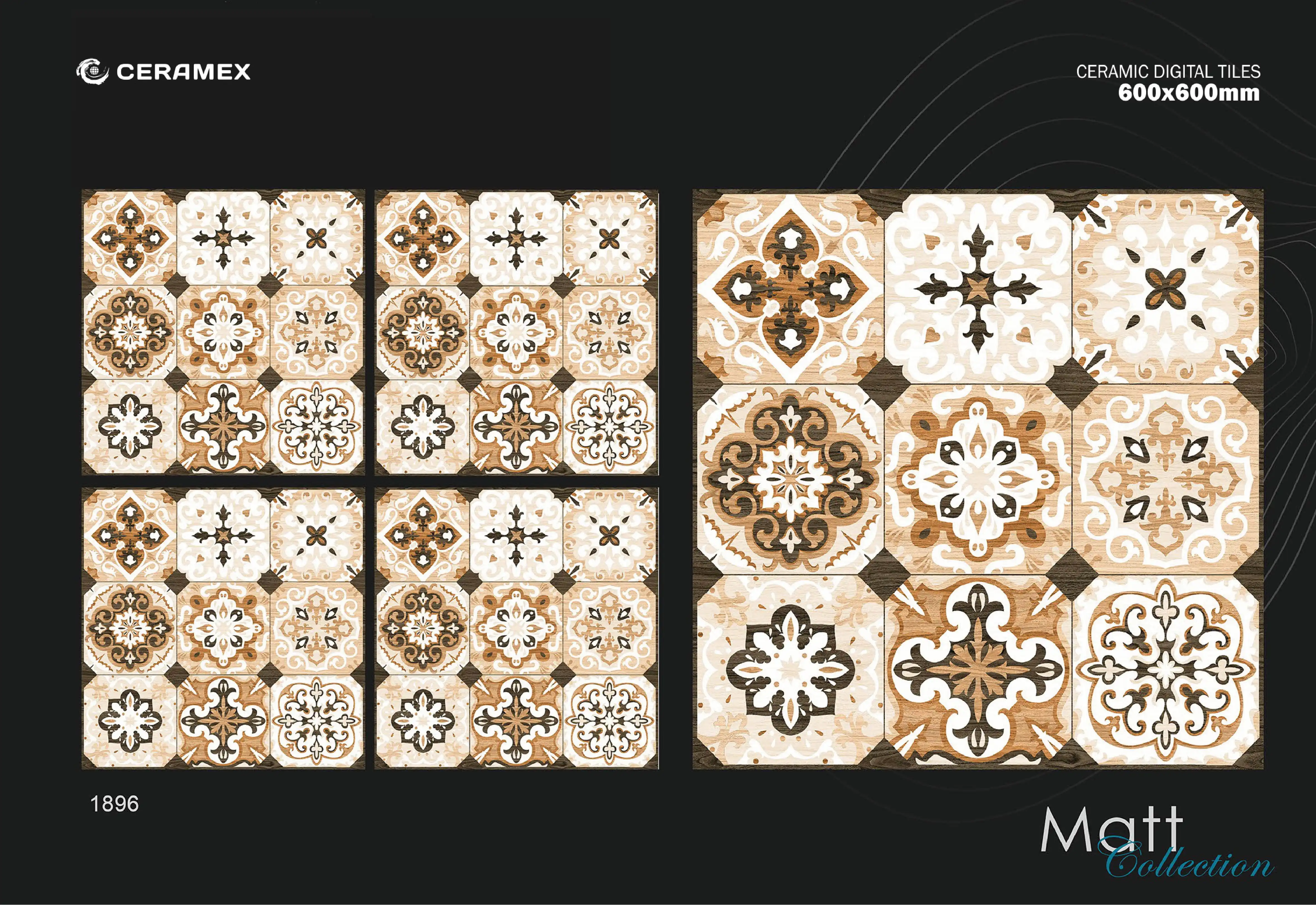 Матовая керамическая марокканская плитка 600x600 мм