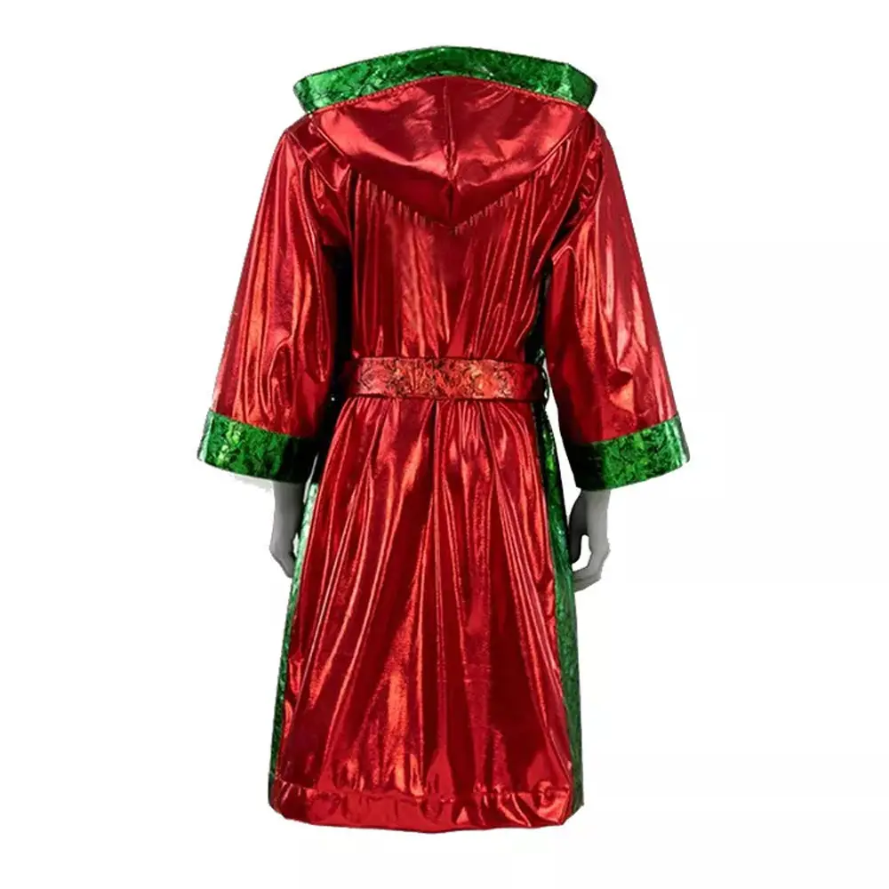 Adult Men Satin Stock Full Length Robe Boxing Costume Robe Cloak with Hood 100% Satin Silk Robe