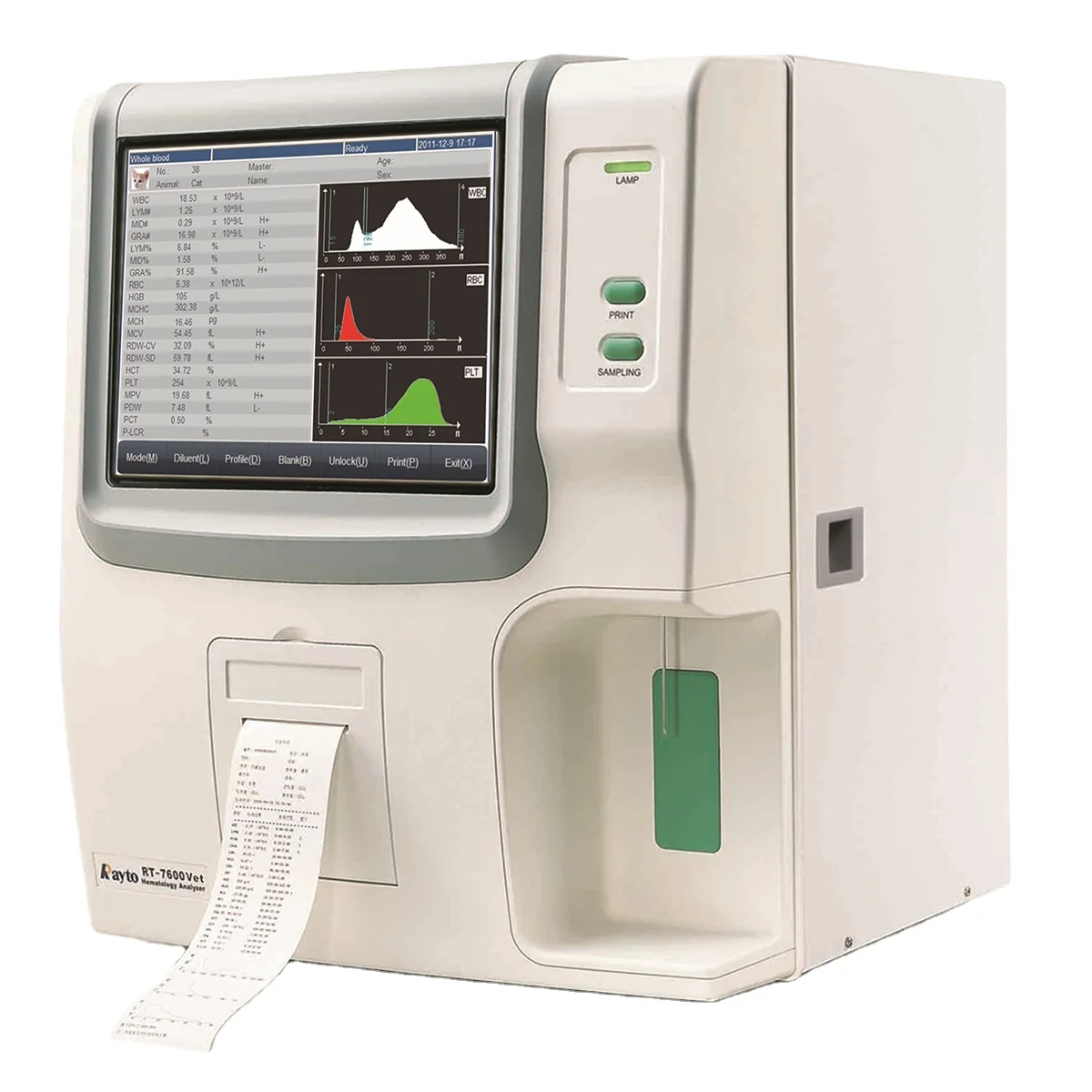 Rayto RT-7600 3 Part Full Auto Hematology Analyzer Portable  Blood Analyzer Equipment for Human and Vet