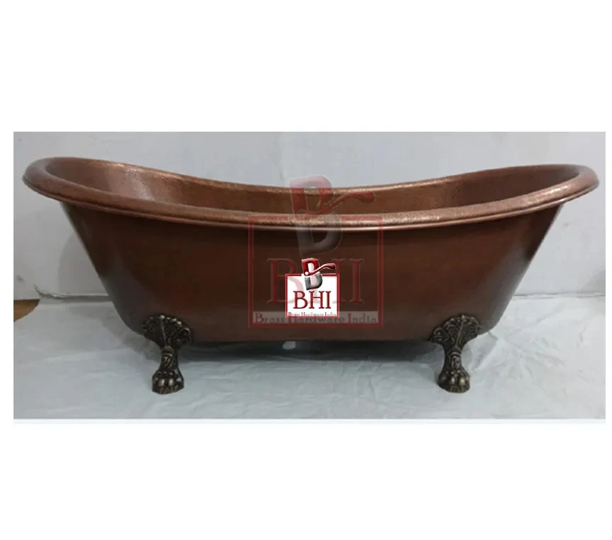 Admirable design copper bath tub superior quality bathroom bath tub for hotel and restaurant CLAW FOOT HAMMERED STYLE