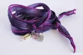 Arm Sari Silk Ribbon Wrap Yoga Bracelet for Women and Mensari silk ribbonsuitable for jewelry and bracelet )    3 COLOR SARI SIL