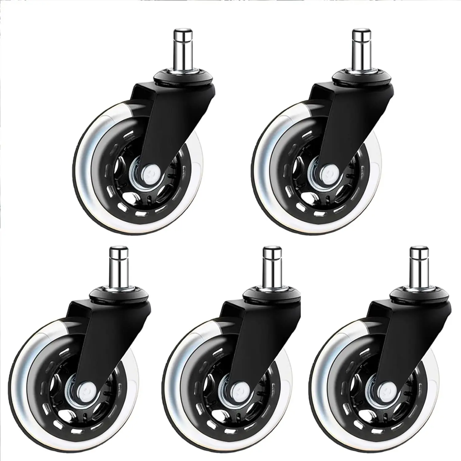 5 Pieces Set Steel Furniture Castors Wheel Black Ruedas Muebles Vintage