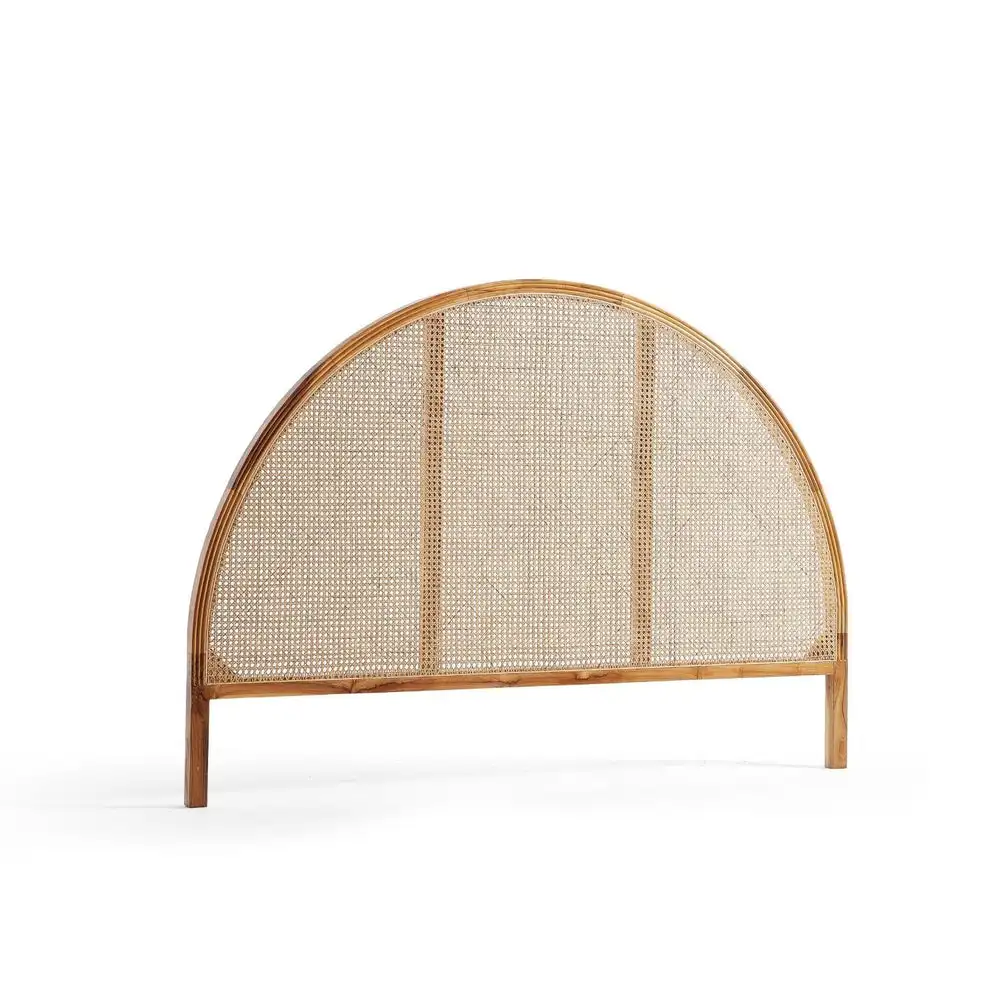 amean solid teak wood rattan headboard for indoor