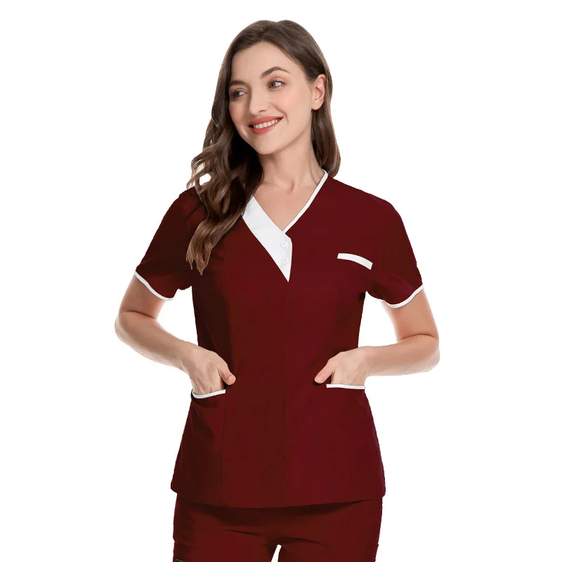 Joint Color design unisex Hospital staff work sets men nurse scrubs uniforms  for women top coat