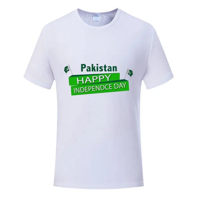 100% Cotton Custom T shirt Manufacturing and Printing Screen printed tee 14 august independence day  shirts Casual T shirts