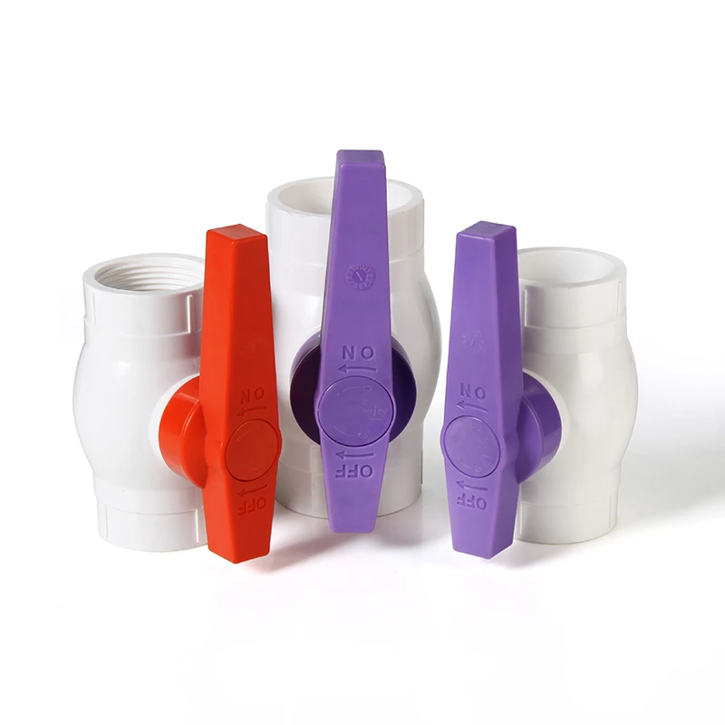 new handle plastic ball valve ANSI socket BS thread upvc ball valve custom handle color ball valve for India Pakistan Market