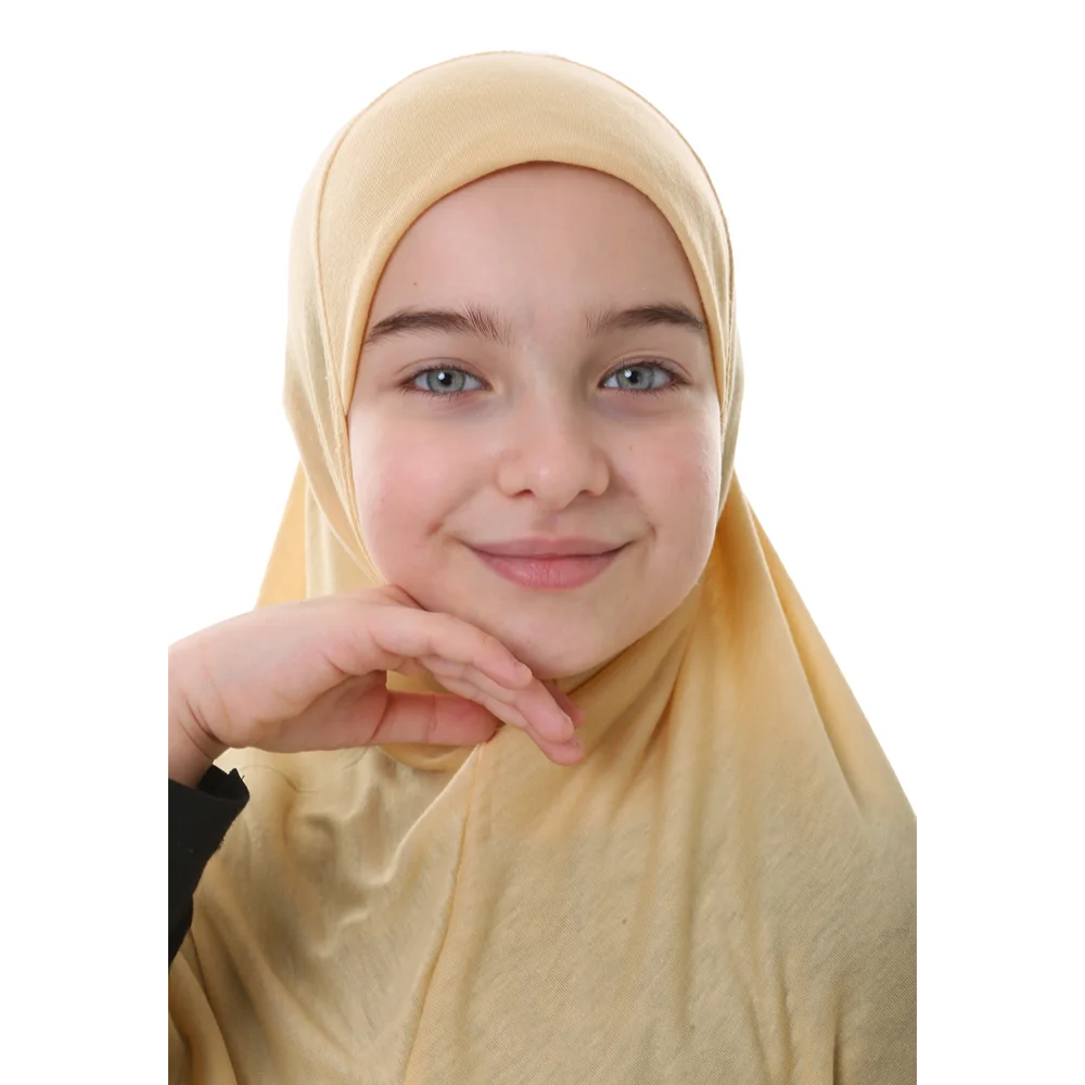 Jersey Hijab Wholesale Muslim Kids Girls Arab Instant Cotton Jersey Bamboo Hijab Islamic Headscarf
