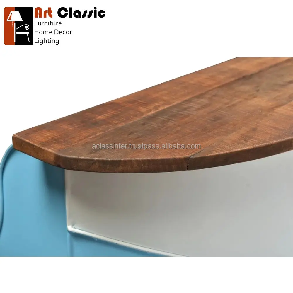 VW Blue Counter  Bar Table is Retro Volkswagon Van Rustic luxurious style bar furniture Vintage VW Combi Car Bar Counter