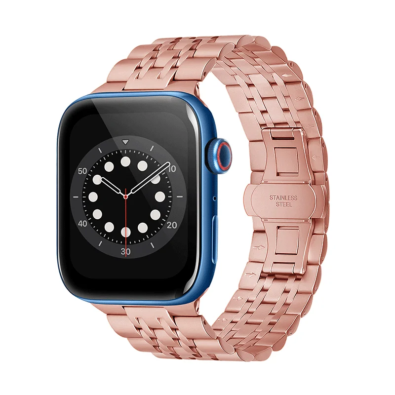 Ремешок для часов из нержавеющей стали с семью звеньями Apple Watch серии 38 мм и 40 1-4 роскошный ремешок мужчин женщин