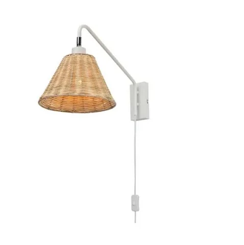 Decorative Eco Friendly Handmade Natural Rattan Chandelier Led Wall Lamps Home Decorative Hanging Bamboo Wall Pendant Lamp