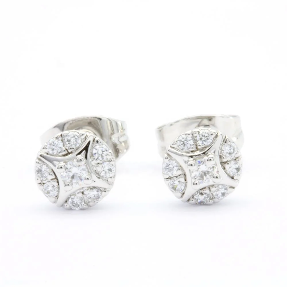 OEM Anniversary Best Choose 18K High Quality Solid White Gold Earrings Real Diamond Fine Jewelry Wedding Sets Jewelry Set Bridal