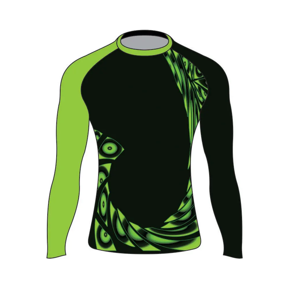 Factory Custom OEM Design Mens Compression Mma Rash Guards Custom Sublimated Printed Rash Guard