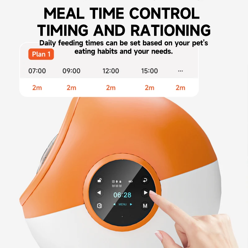 Chip recognition induction feeder cat food pet dog timing quantitative voice call smart feeder